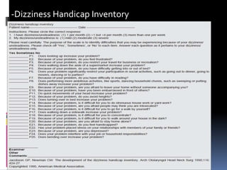 -Dizziness Handicap Inventory
 