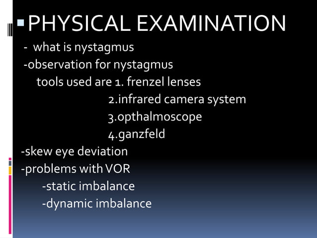Vestibular function test and its clinical examination | PPTX