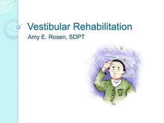 Vestibular Rehabilitation
Amy E. Rosen, SDPT
 