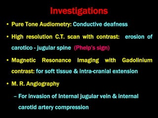 Vestibular schwannoma and glomus tumors | PPT