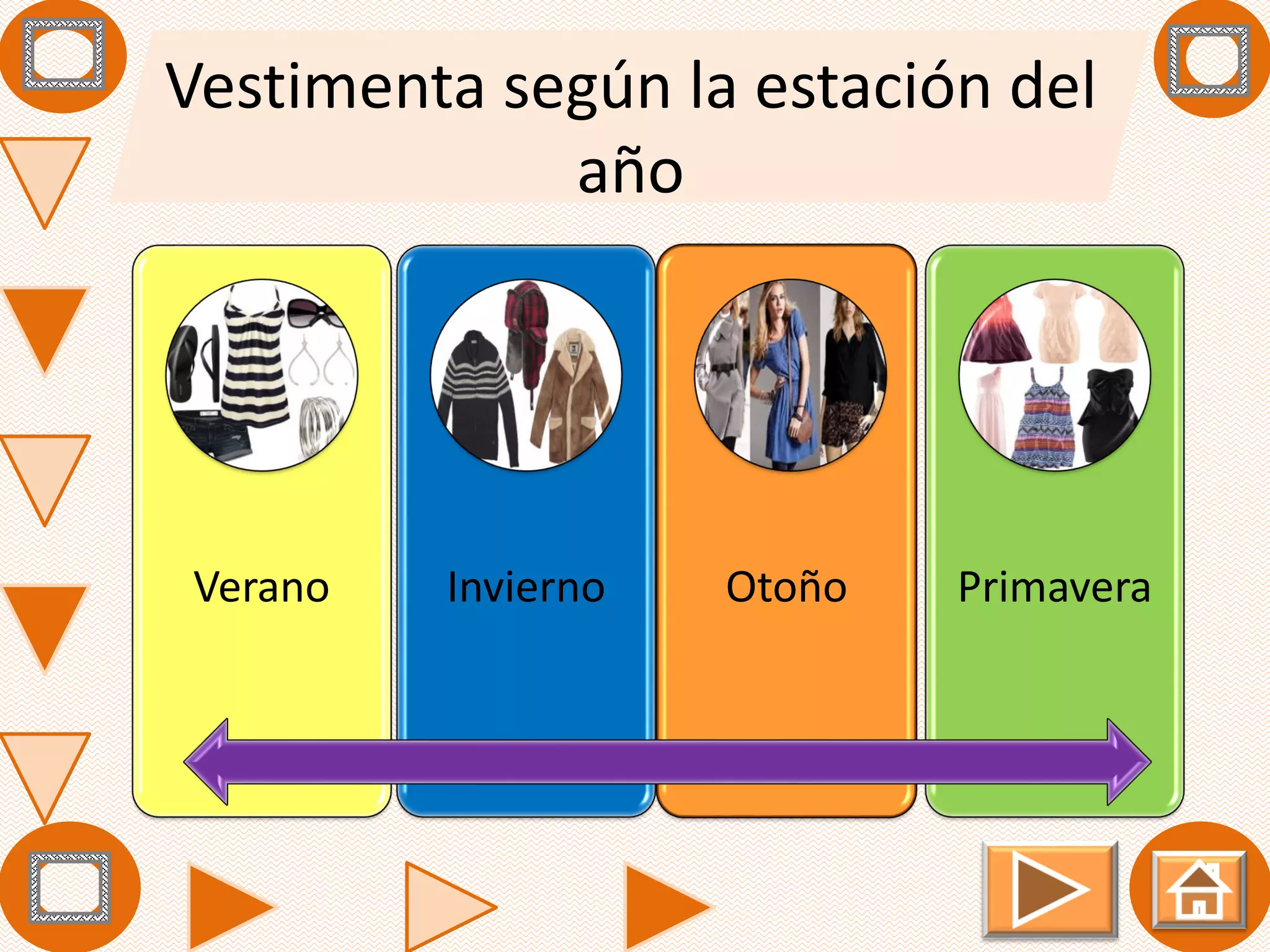 clasificar ropa ropa que se usa en las estaciones del aÃ±o