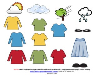 AUTOR: María José de Luis Flores. Maestra especialista en Audición y Lenguaje-Psicopedagoga. Autora del blog
http://lapsico-goloteca.blogspot.com.es LICENCIA CC (BY-NC-SA)
MADRID 2015
 