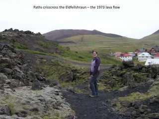 Paths crisscross the Eldfellshraun – the 1973 lava flow
 