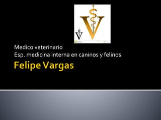 Medico veterinario
Esp. medicina interna en caninos y felinos
 