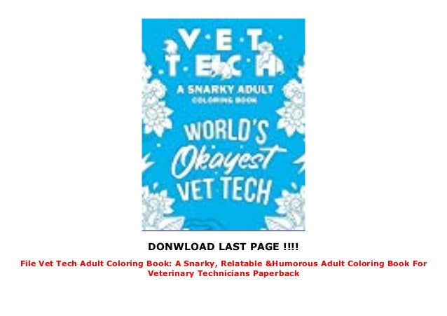File Vet Tech Adult Coloring Book A Snarky Relatable