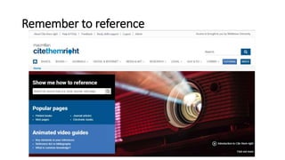 Remember to reference
 