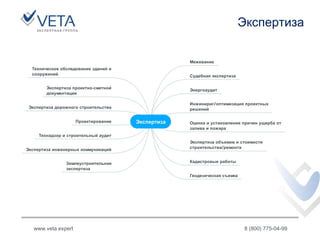 Экспертиза
www.veta.expert 8 (800) 775-04-99
 