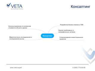 Консалтинг
www.veta.expert 8 (800) 775-04-99
 