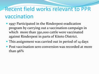 Experience and scaling up ECF immunization delivery in Tanzania 
