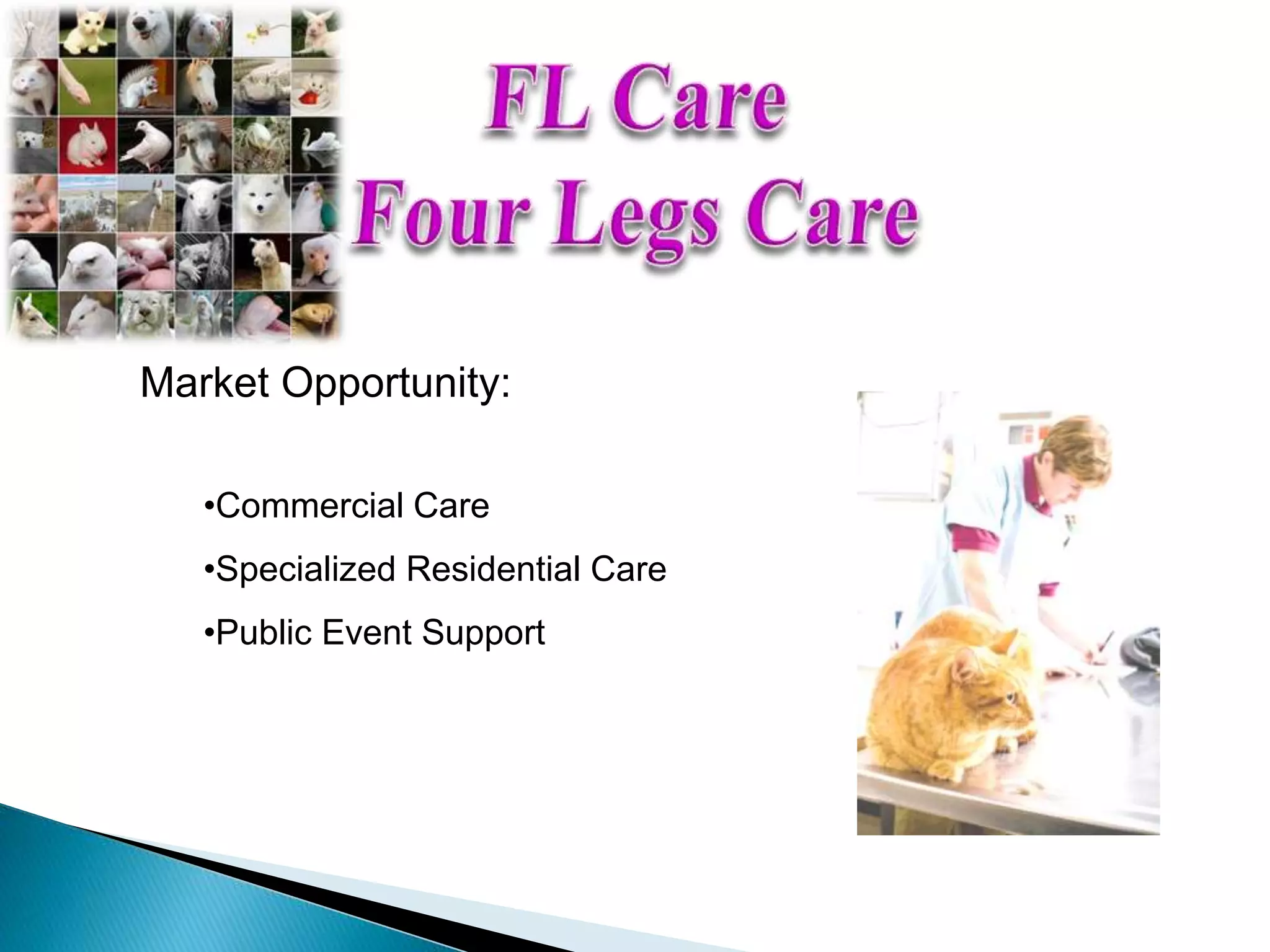 Market Opportunity:
•Commercial Care
•Specialized Residential Care
•Public Event Support
