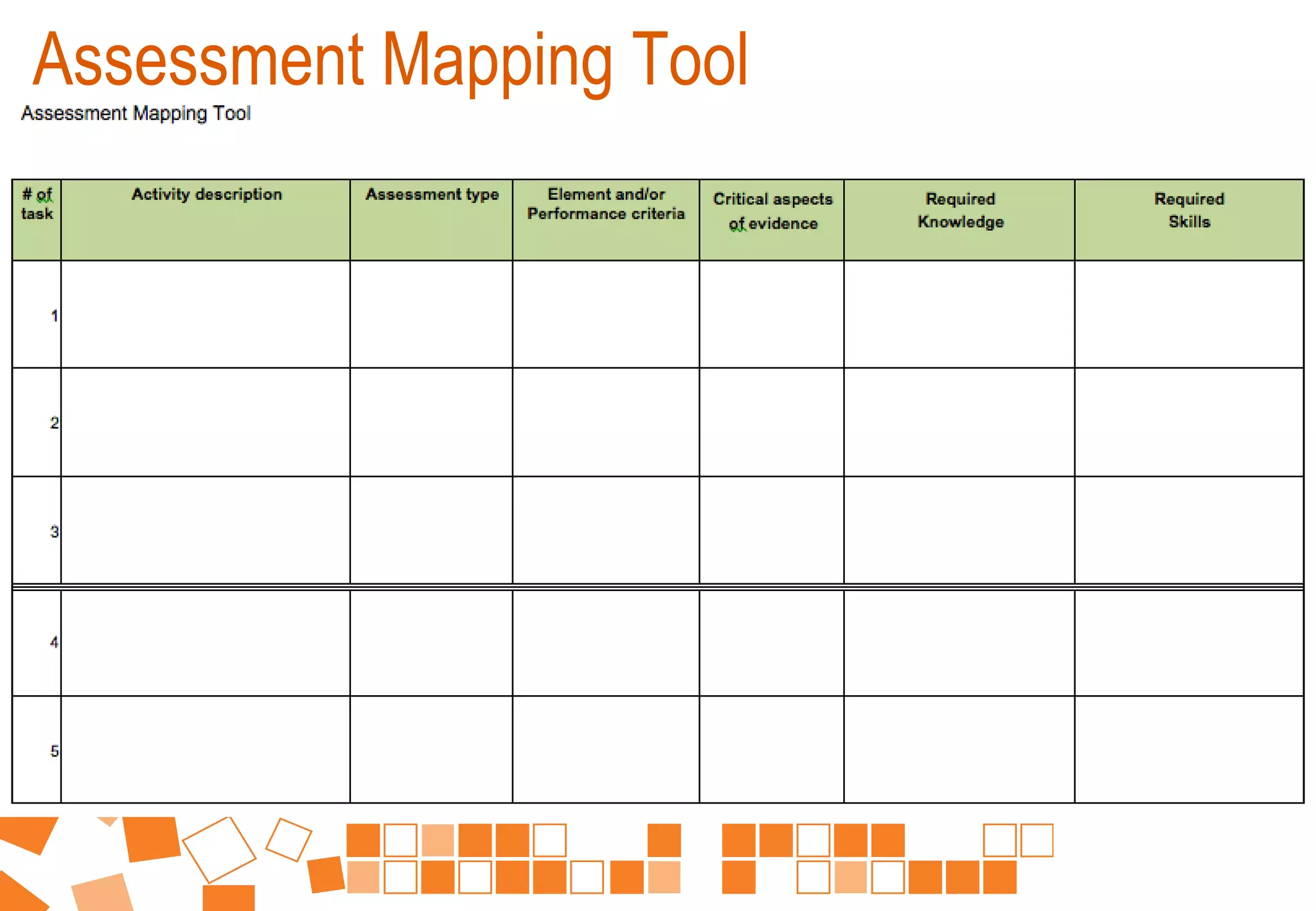 Assessment Mapping Tool
 