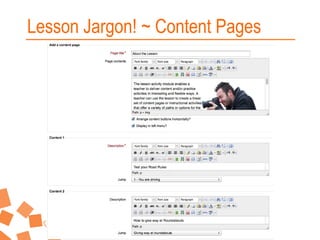 Lesson Jargon! ~ Content Pages

 
