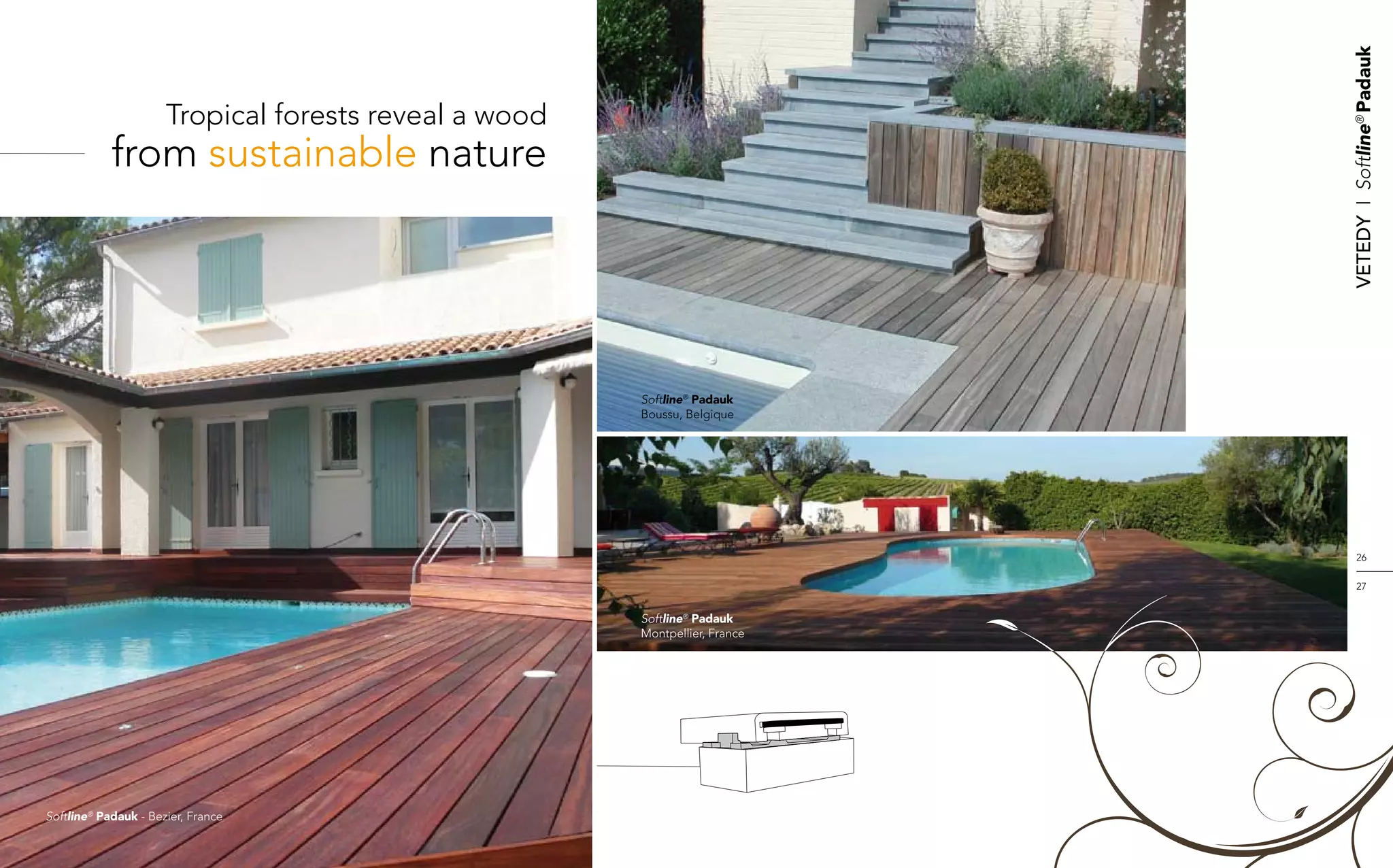 Vetedy    I    Softline® Padauk
                      Tropical forests reveal a wood
            from sustainable nature




                                                                     Softline® Padauk
                                                                     Boussu, Belgique




                                                                                                26


                                                                                                27


                                                                     Softline® Padauk
                                       Softline® Padouk - xxxxxxxx   Montpellier, France




Softline® Padauk - Bezier, France
 
