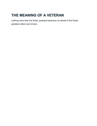 THE MEANING OF A VETERAN | DOCX