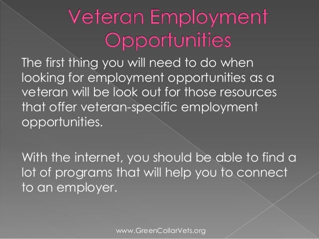 Veteran Employment Opportunities