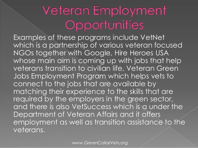 Veteran Employment Opportunities