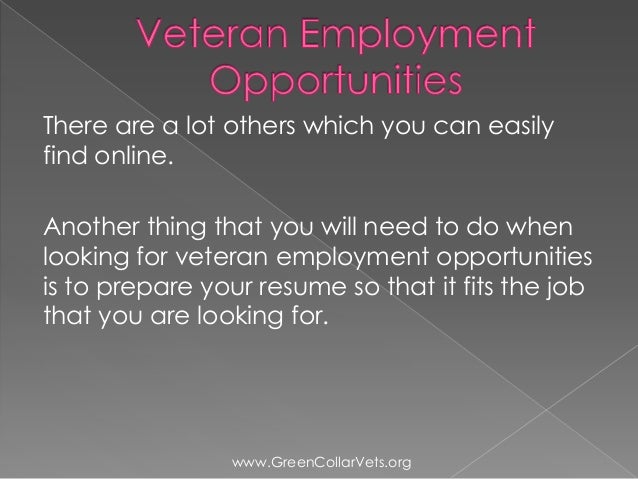 Veteran Employment Opportunities