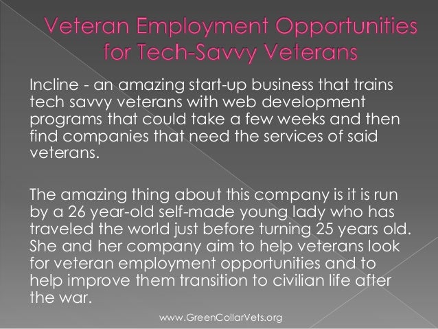 Veteran Employment Opportunities For Tech Savvy Veterans