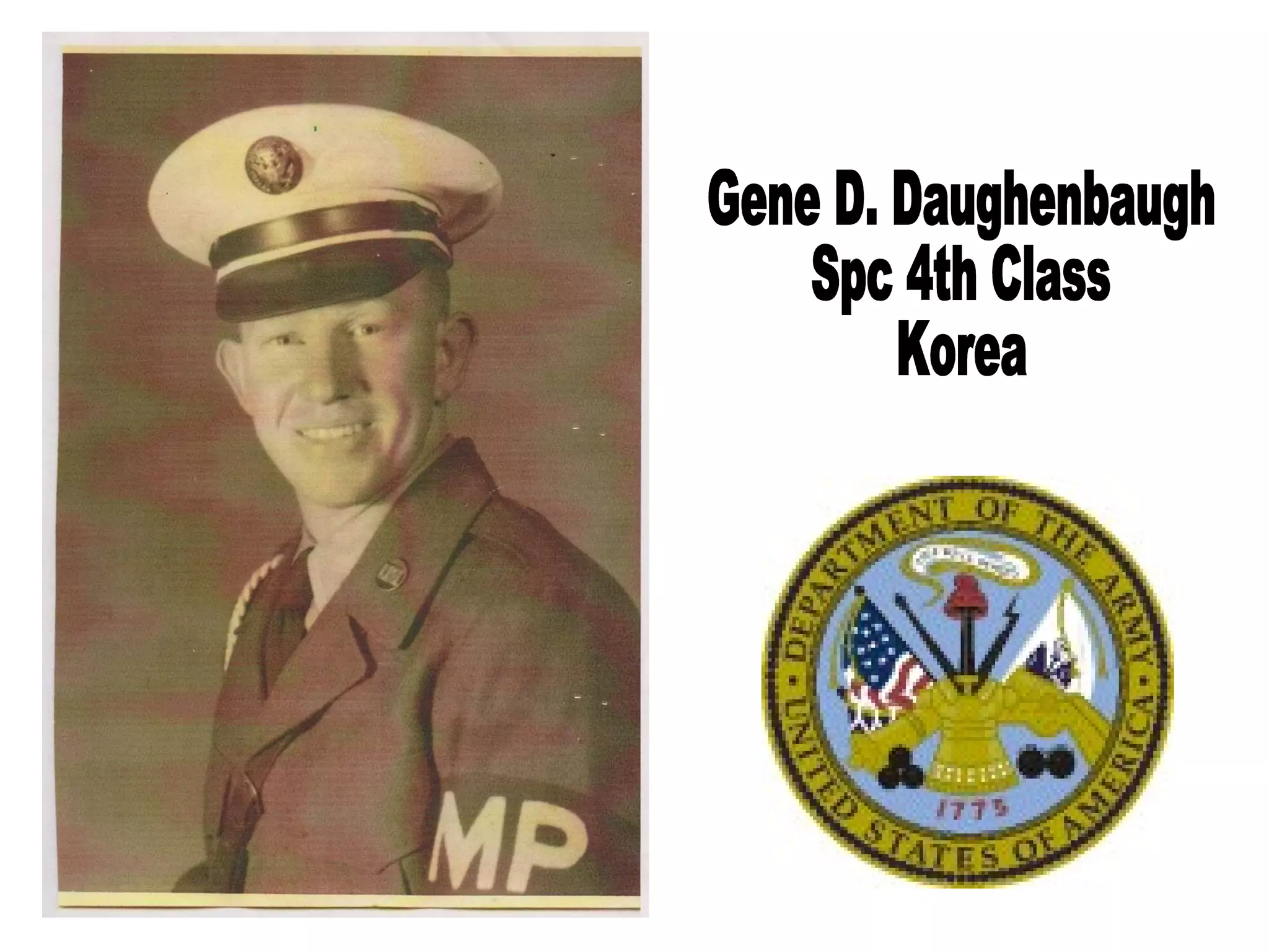 Gene D. Daughenbaugh Spc 4th Class Korea 