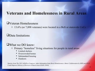 Veterans and homelessness in rural areas | PPT