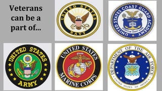 Veterans
can be a
part of...
 