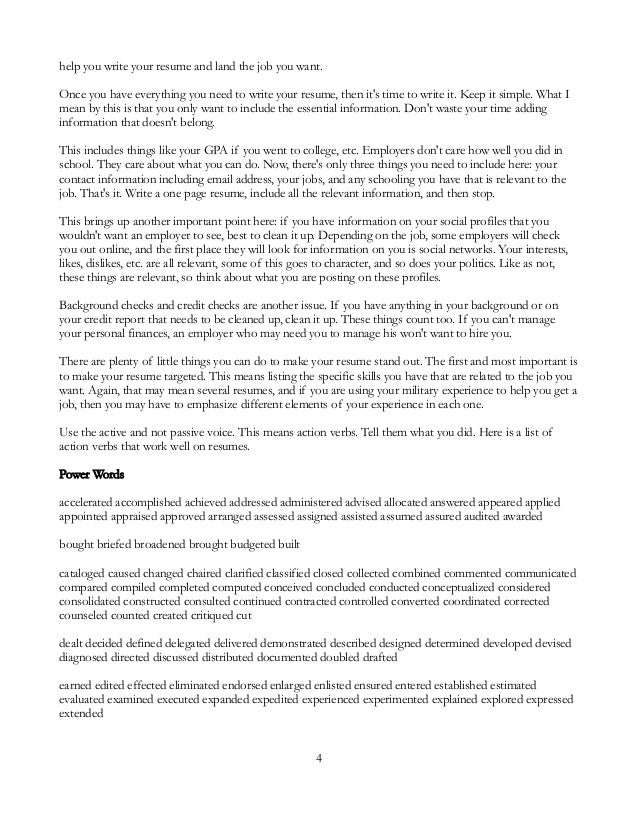veterans resume guide