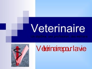 Veterinaire Un diplôme, une profession, des métiers Vétérinaire pour la vie 