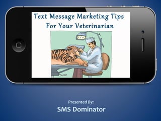 Text Message Marketing Tips
For Your Veterinarian
Business
Presented By:
SMS Dominator
 