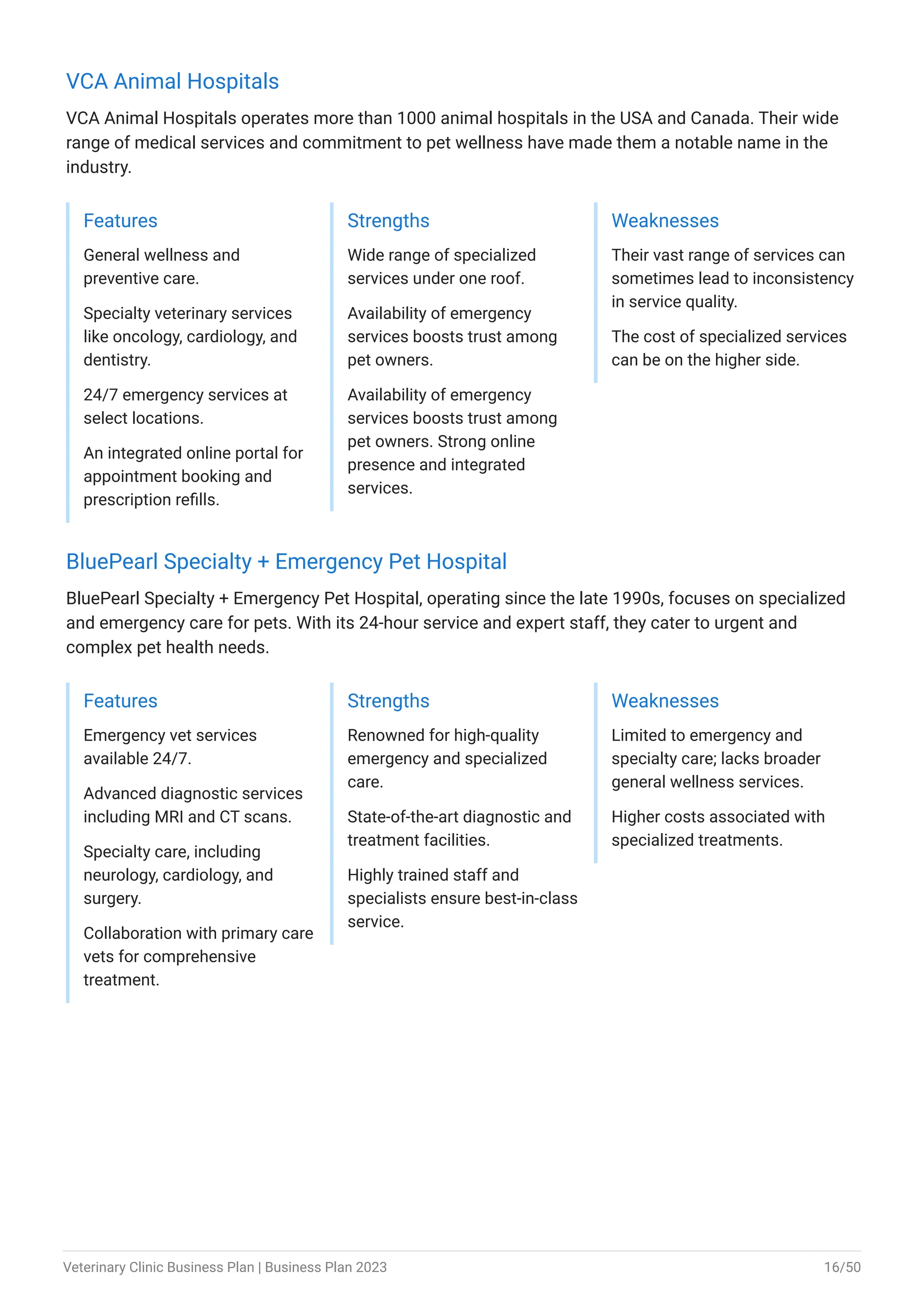Veterinary Clinic Business Plan Examples PDF