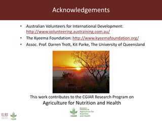 Veterinary communication for development