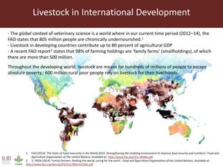 Veterinary communication for development