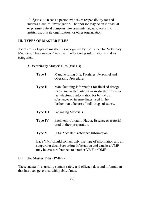 Veterinary master file (vmf) | PDF | Pharmaceutical Industry | Industries