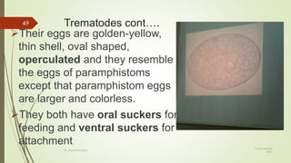 Operculated Shape VETERINARY PARASITOLOGY FOR DOMESTIC ANIMALS LECTURE | PDF