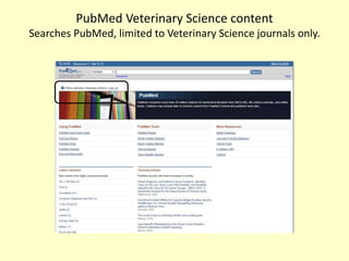 PubMed Veterinary Science content
Searches PubMed, limited to Veterinary Science journals only.
 