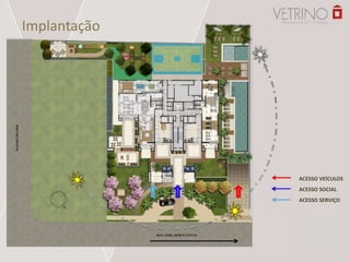 Implantação
ACESSO VEÍCULOS
ACESSO SOCIAL
ACESSO SERVIÇO
 
