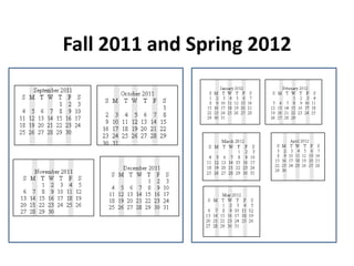 Fall 2011 and Spring 2012
 