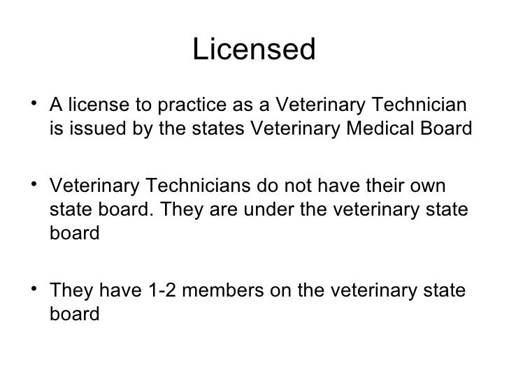 Vet Tech Licensing