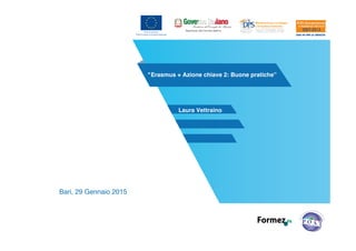 "Erasmus + Azione chiave 2: Buone pratiche”
Bari, 29 Gennaio 2015
Laura Vettraino
 
