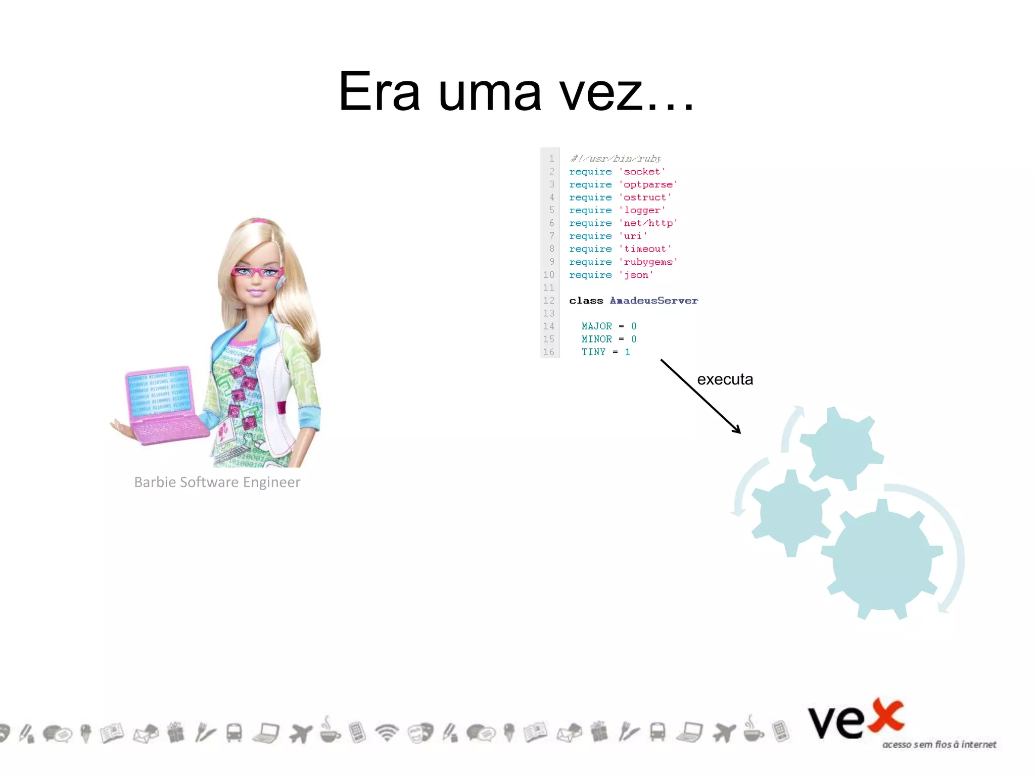 Era uma vez…
Barbie Software Engineer
executa
 
