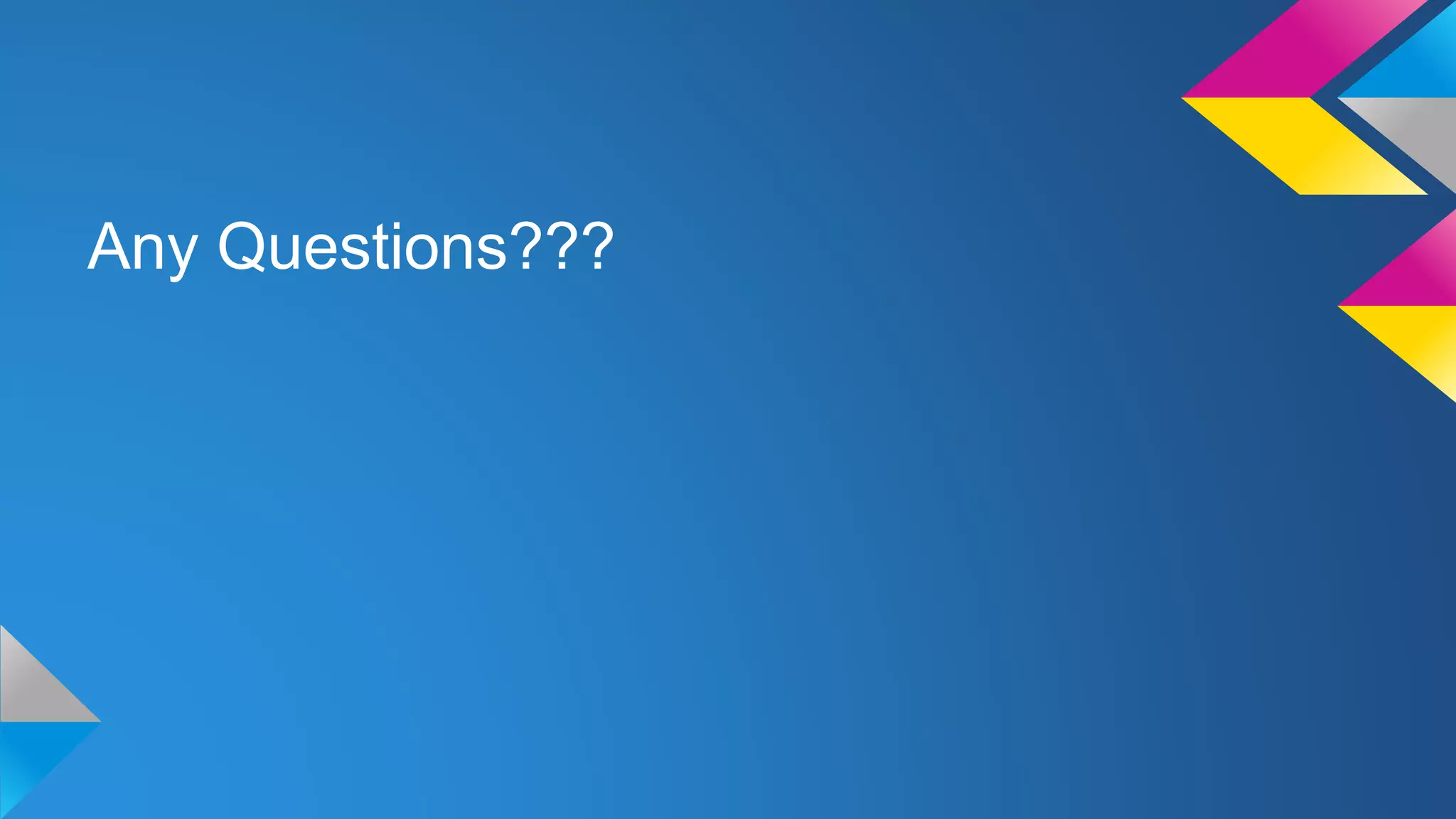 Any Questions???
 