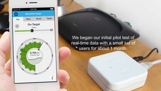 We began our initial pilot test of 
real-time data with a small set of 
users for about 1 month. 
 