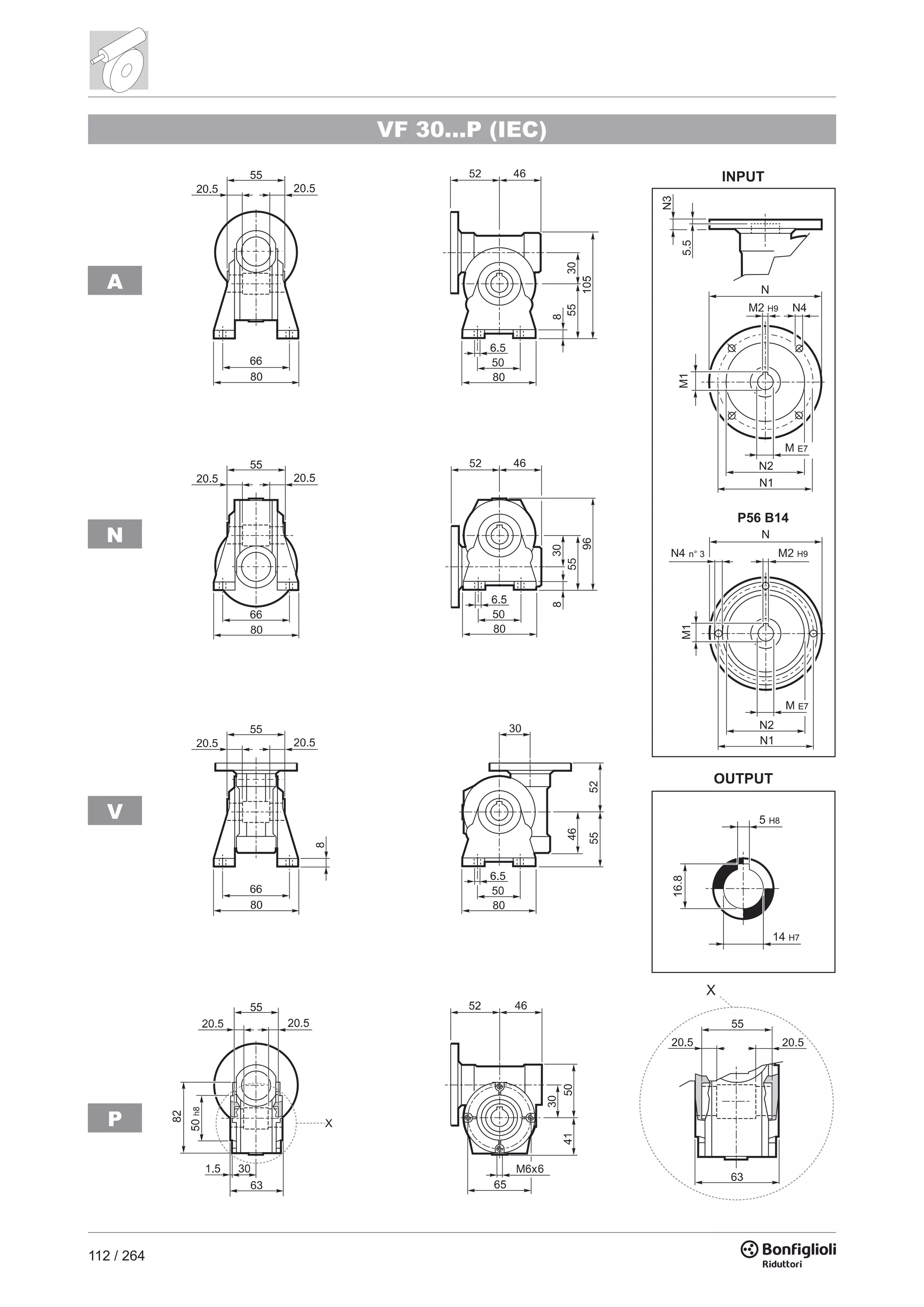 112 / 264
VF 30...P (IEC)
V
N
A
P
P56 B14
n° 3
 