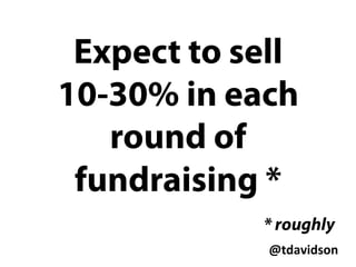 @tdavidson	
  
Capitalization
Tables = who owns
what
 