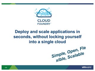 Deploy and scale applications in
      seconds, without locking yourself
             into a single cloud




109
 