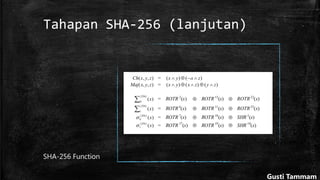 Tahapan SHA-256 (lanjutan)
SHA-256 Function
Gusti Tammam
 