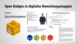 Open Badges in digitalen Bewerbungsmappen
Beispiel:
Sprachkompetenz
 