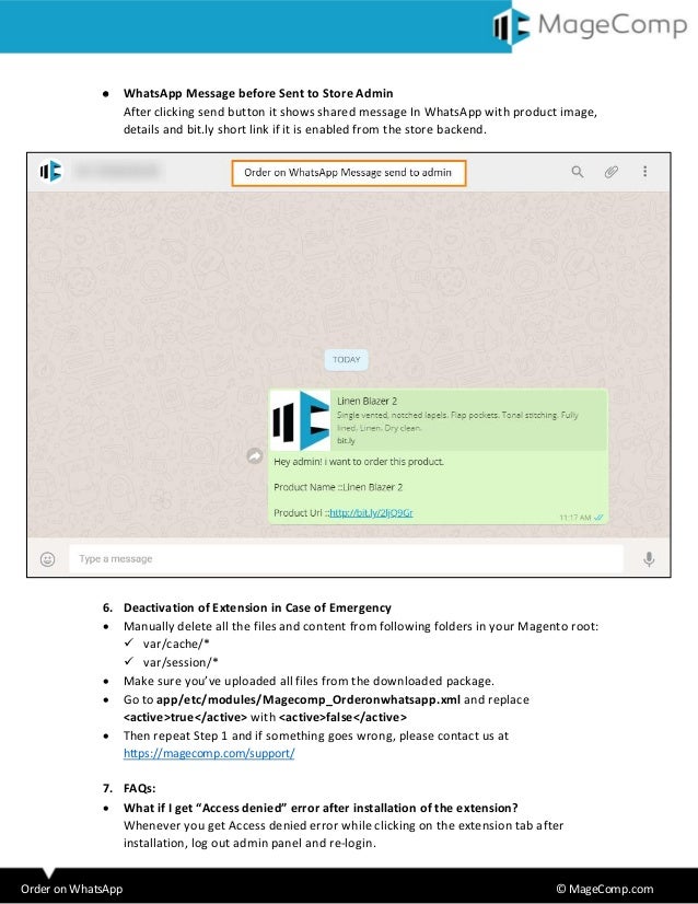Magento Order On Whatsapp Extension
