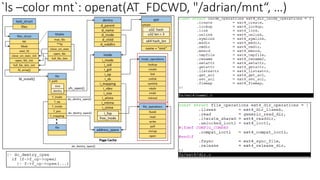 `ls –color mnt`: openat(AT_FDCWD, "/adrian/mnt“, …)
 