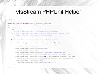 vfsStream - effective filesystem mocking | PPT