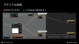 #UE4 | @UNREALENGINE
マテリアル改造
なぜRだけにする？ ノードを辿ると何がある？
 